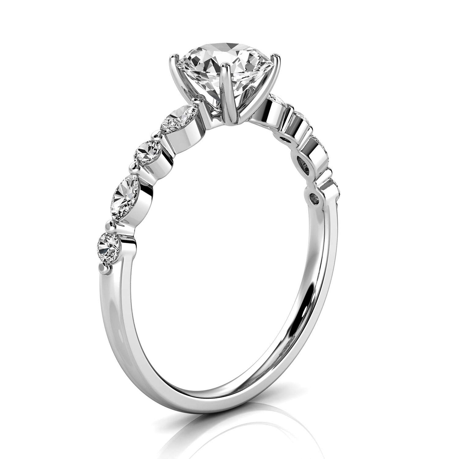 14K White Gold Jocelyn Delicate Marquise & Round Lab Grown Diamond Ring (1/3 ct. tw)